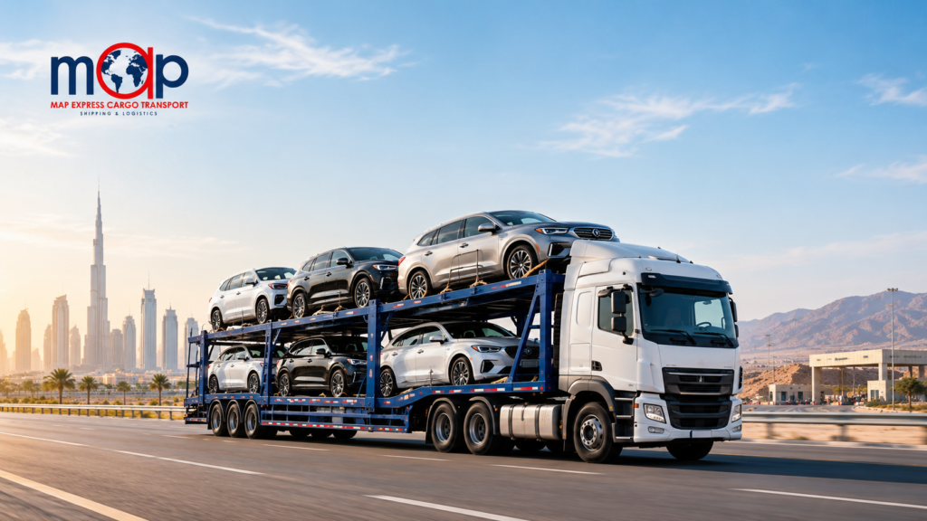 شحن سيارات من الإمارات إلى الأردن - MapExpress Cargo
